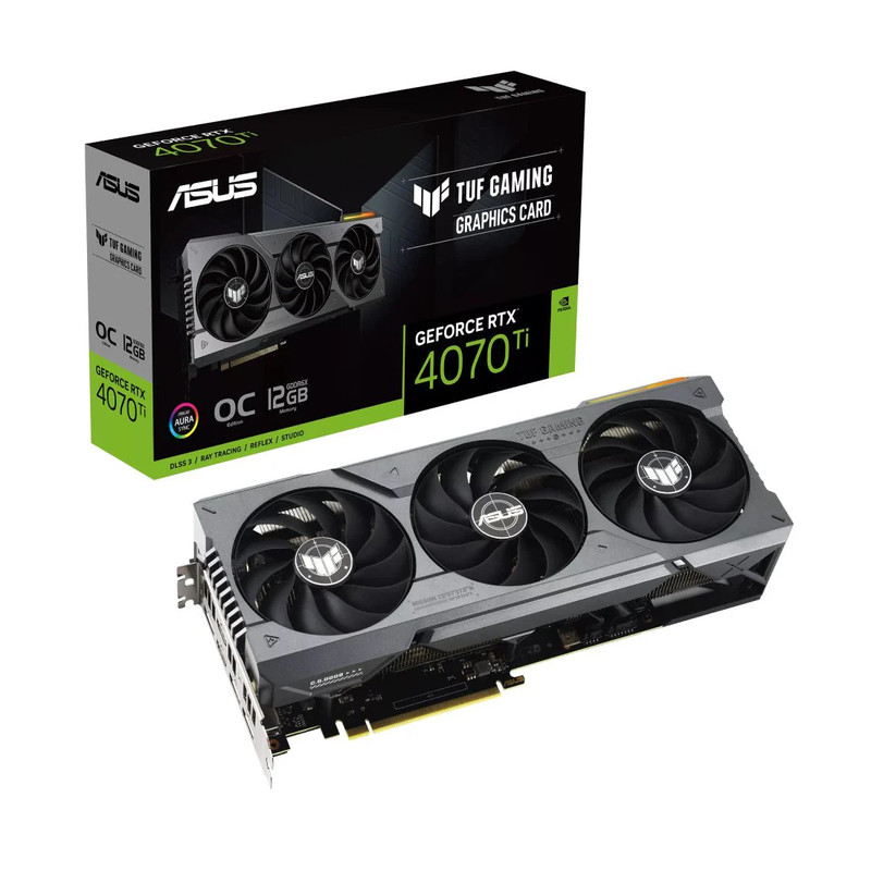 Asus TUF GeForce RTX 4070Ti OC 12GB GDDR6X Graphics Card - Black - كرت الشاشة